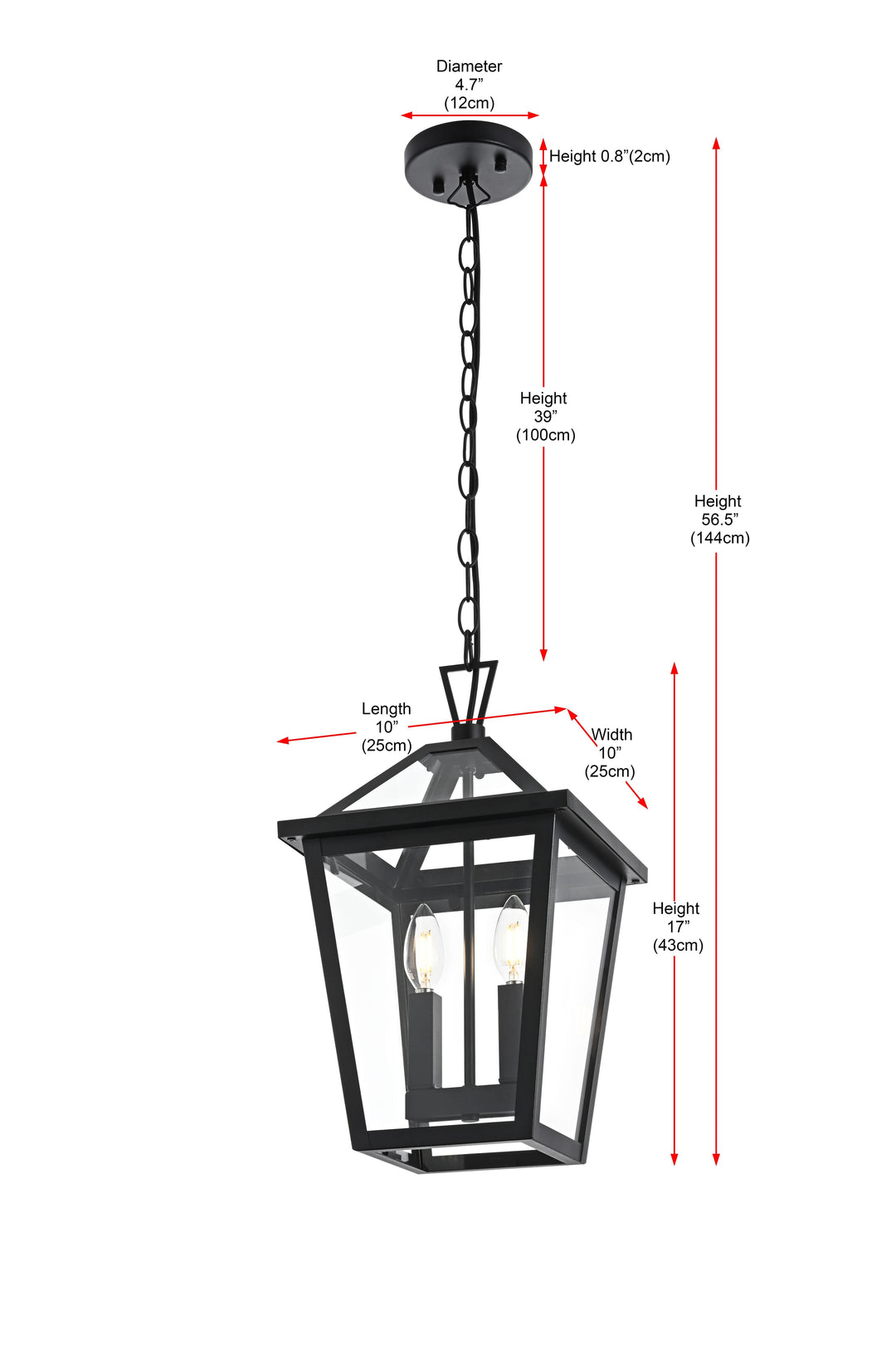 Frankford Outdoor Pendant by Elegant - view 9