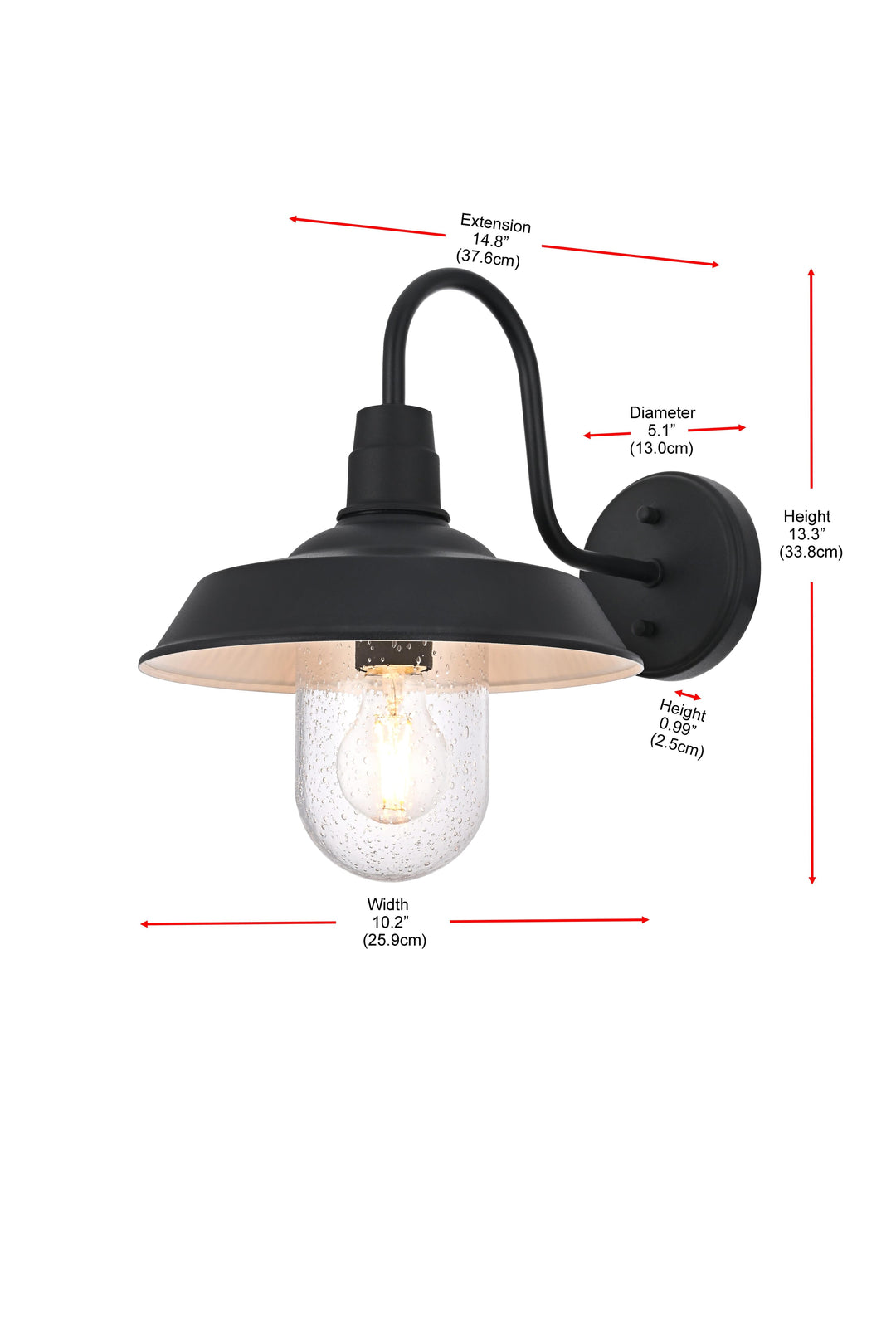 Rayan Outdoor Wall Light by Elegant - view 8