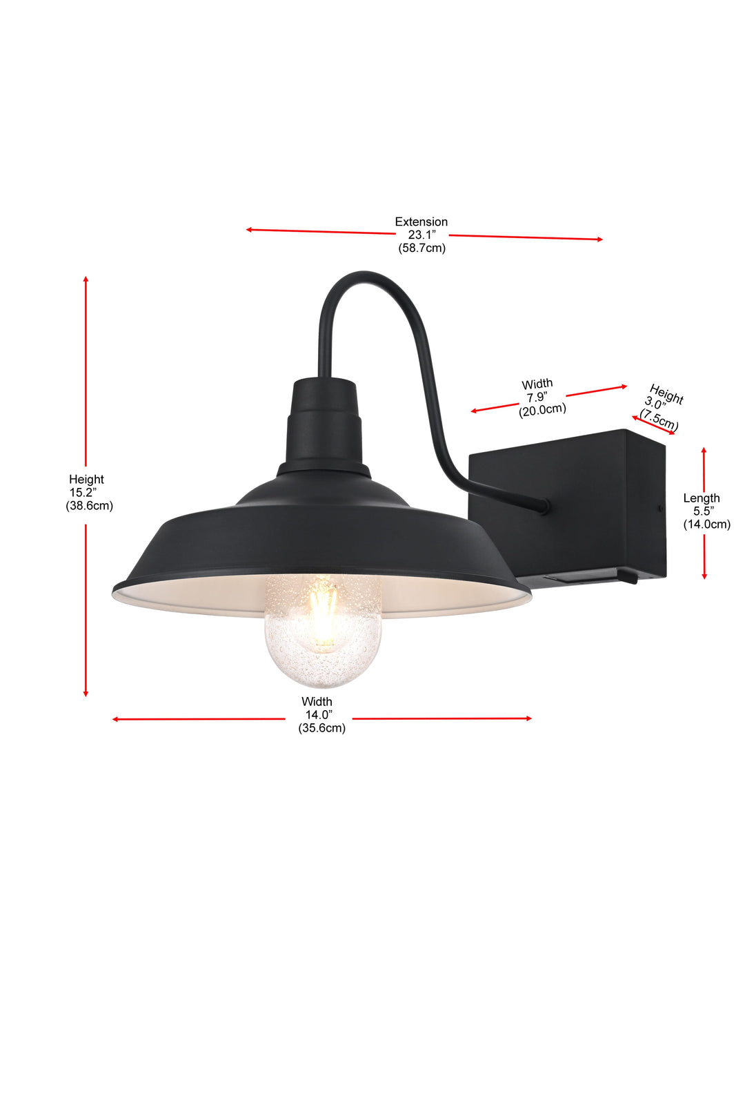 Rayan Outdoor Wall Light by Elegant - view 24