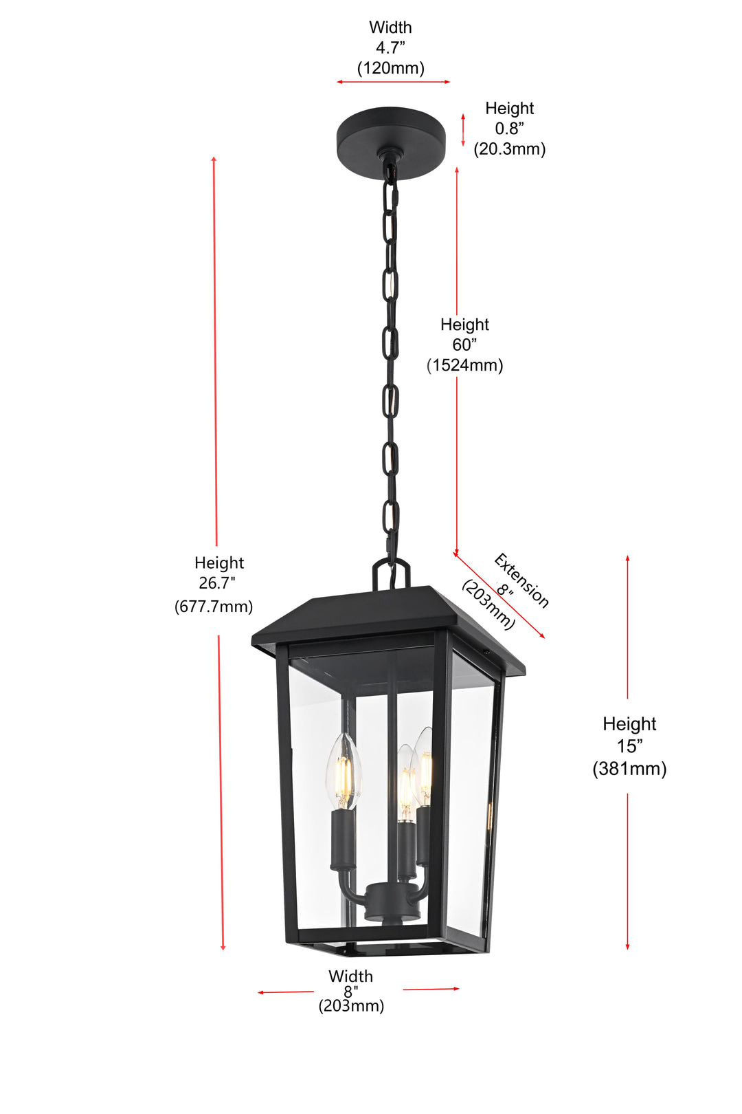 Riggs Outdoor Pendant by Elegant - view 9