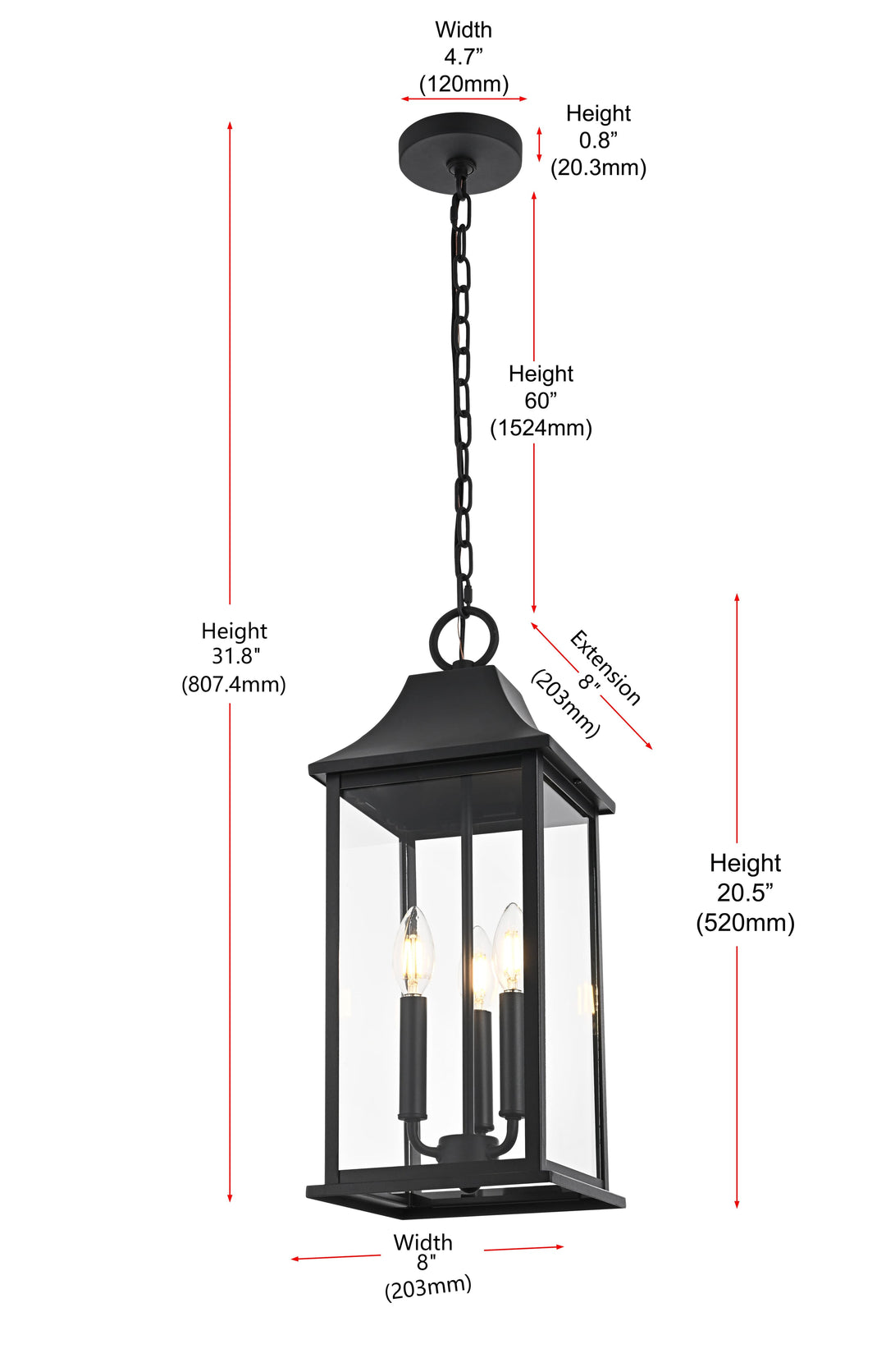 Shepard Outdoor Pendant by Elegant - view 9