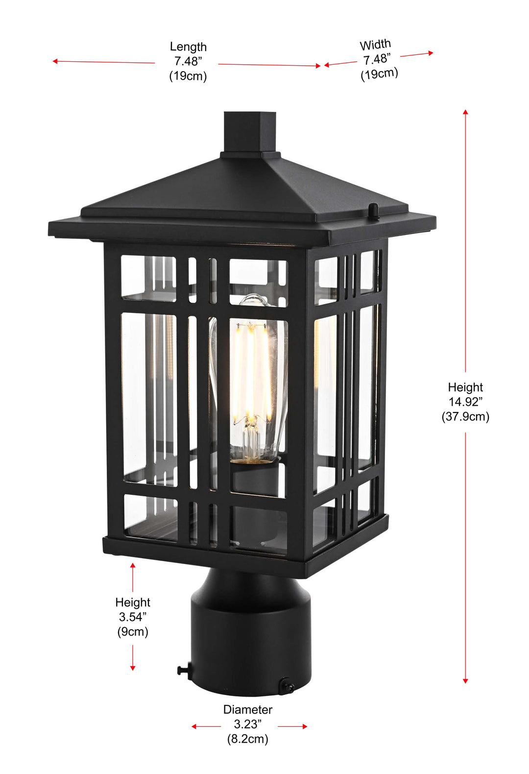 Harley Outdoor Post Light by Elegant - view 6
