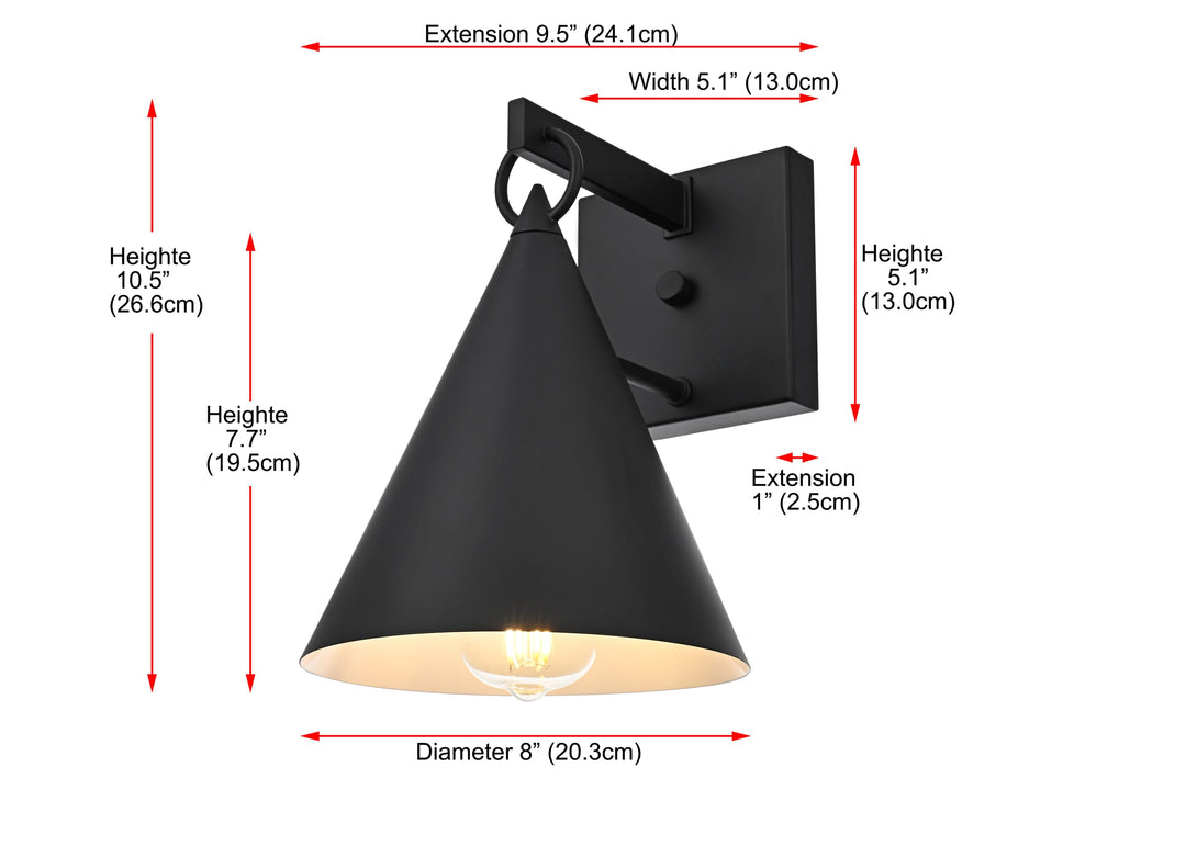 Hendrix Outdoor Wall Light by Elegant - view 8