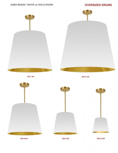 1 Light Oversized Drum Pendant Large by Dainolite - view 2