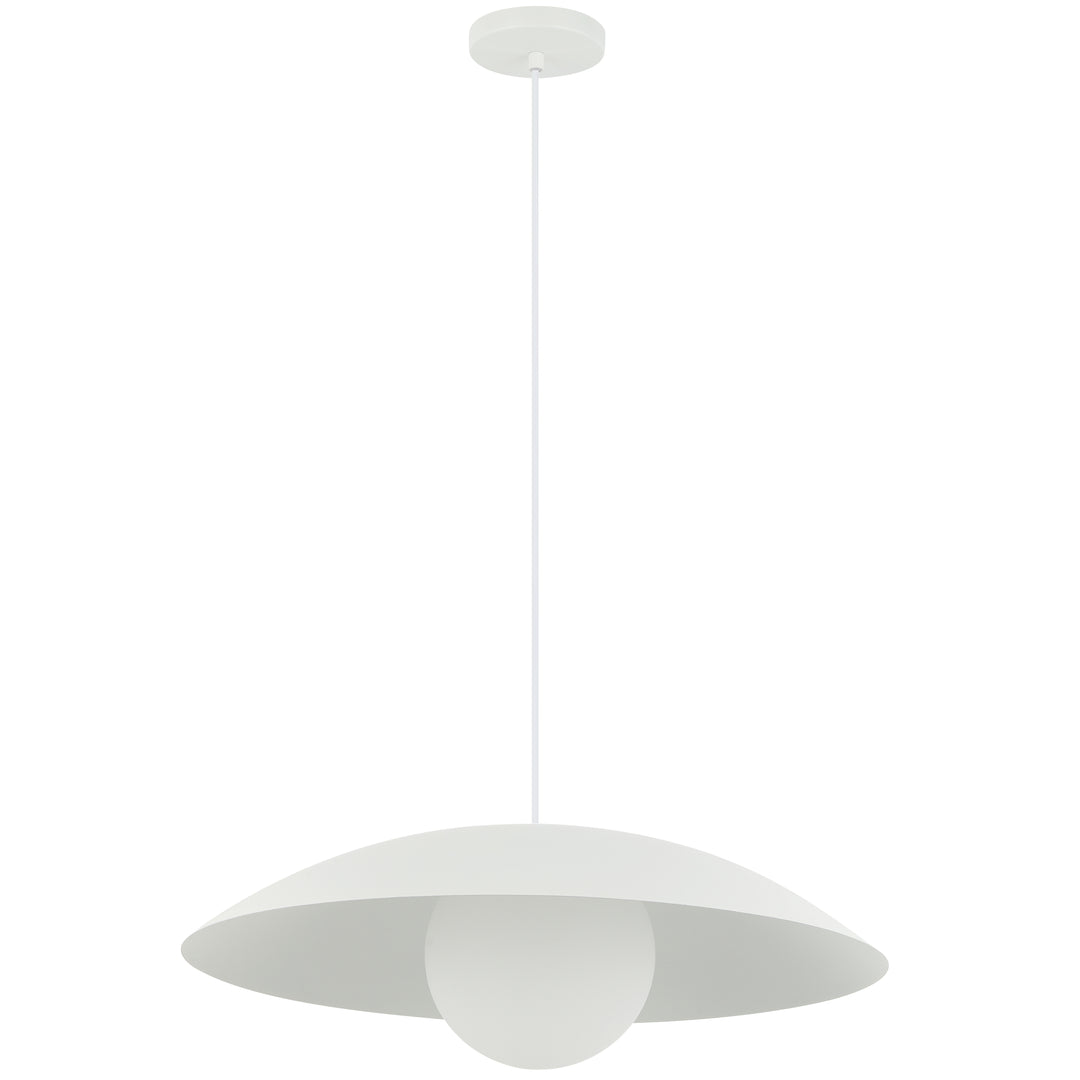 Olivia 1 Light Pendant in Matte White by Dainolite