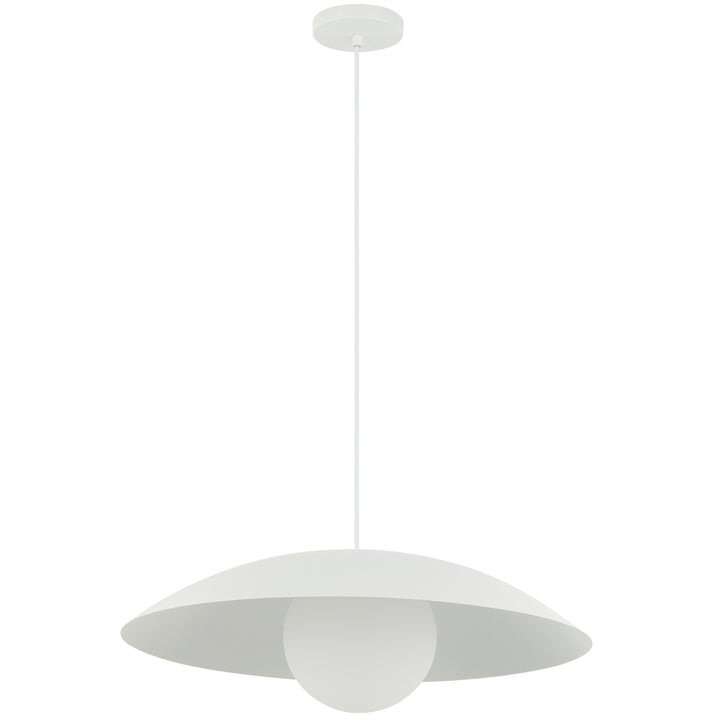 Olivia 1 Light Pendant in Matte White by Dainolite