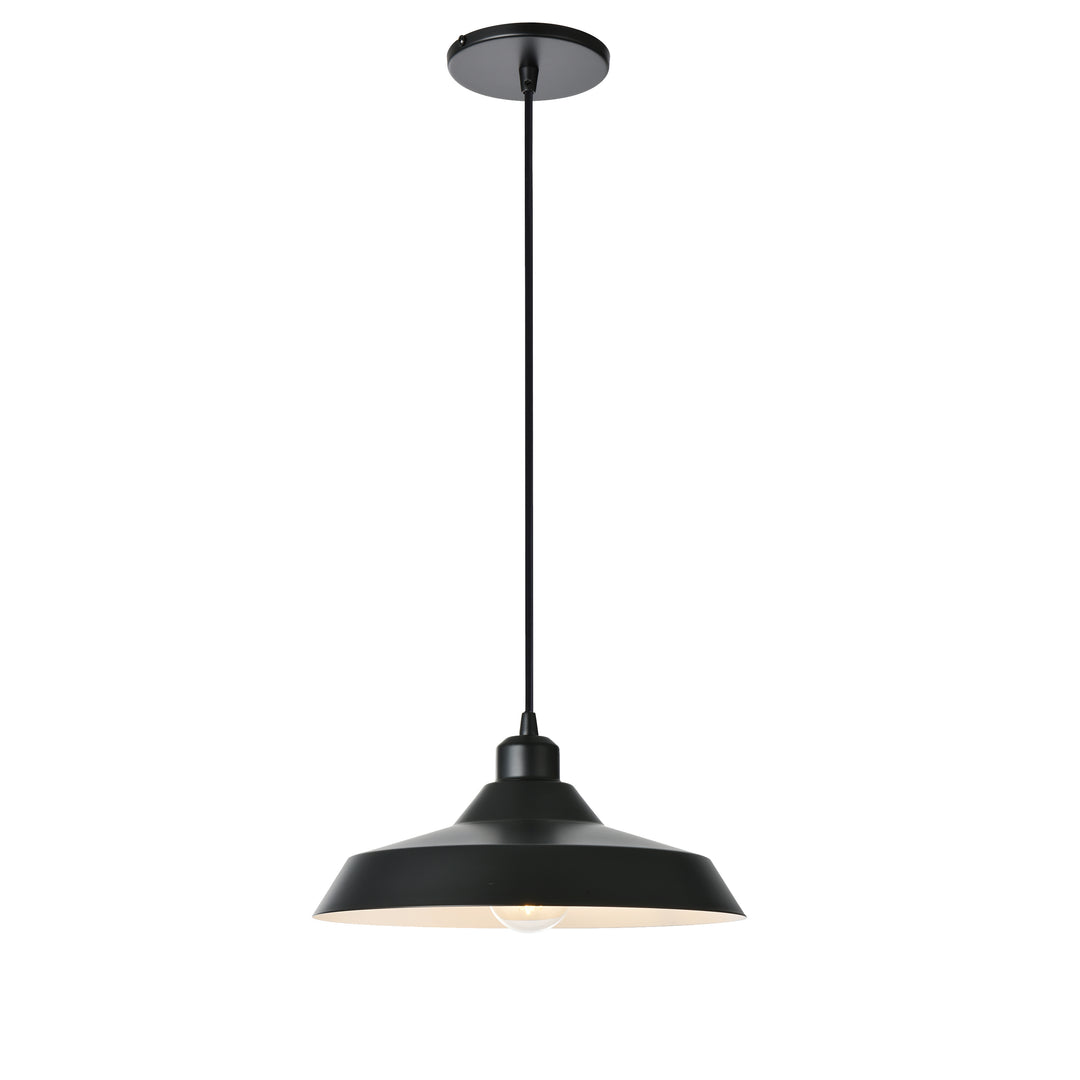 Olya 1 Light Pendant in Matte Black by Dainolite