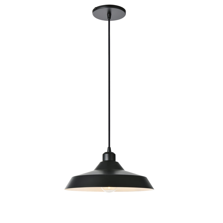 Olya 1 Light Pendant in Matte Black by Dainolite