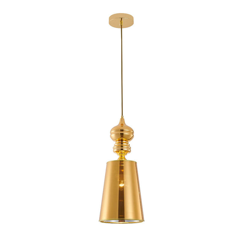 Shaded Single Pendant Light in Polished Gold (shinny) by Bethel