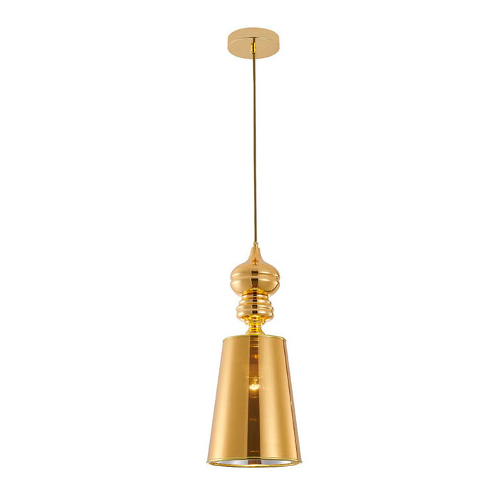 Shaded Single Pendant Light in Polished Gold (shinny) by Bethel