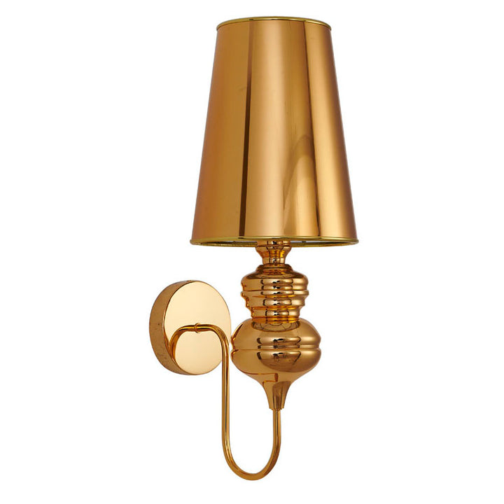Polished Gold Steel Shade Wall Sconce by Bethel - view 2