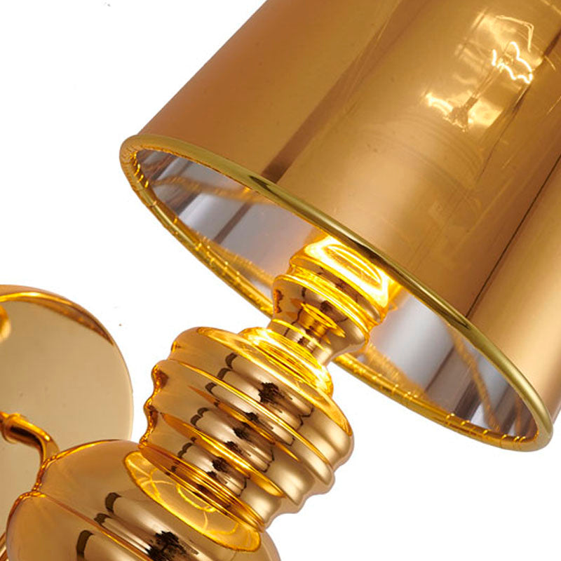Polished Gold Steel Shade Wall Sconce by Bethel - view 3