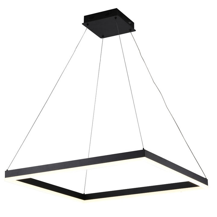 Framed LED Chandelier with Acrylic Diffuser in Matte Black by Bethel