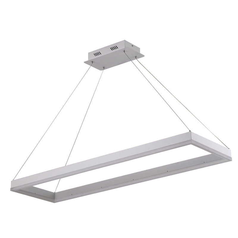 Framed LED Chandelier with Acrylic Diffuser in White by Bethel