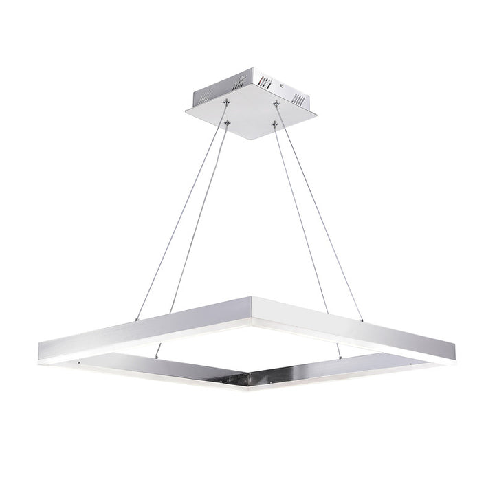 Framed LED Chandelier with Acrylic Diffuser in Satin Nickel by Bethel