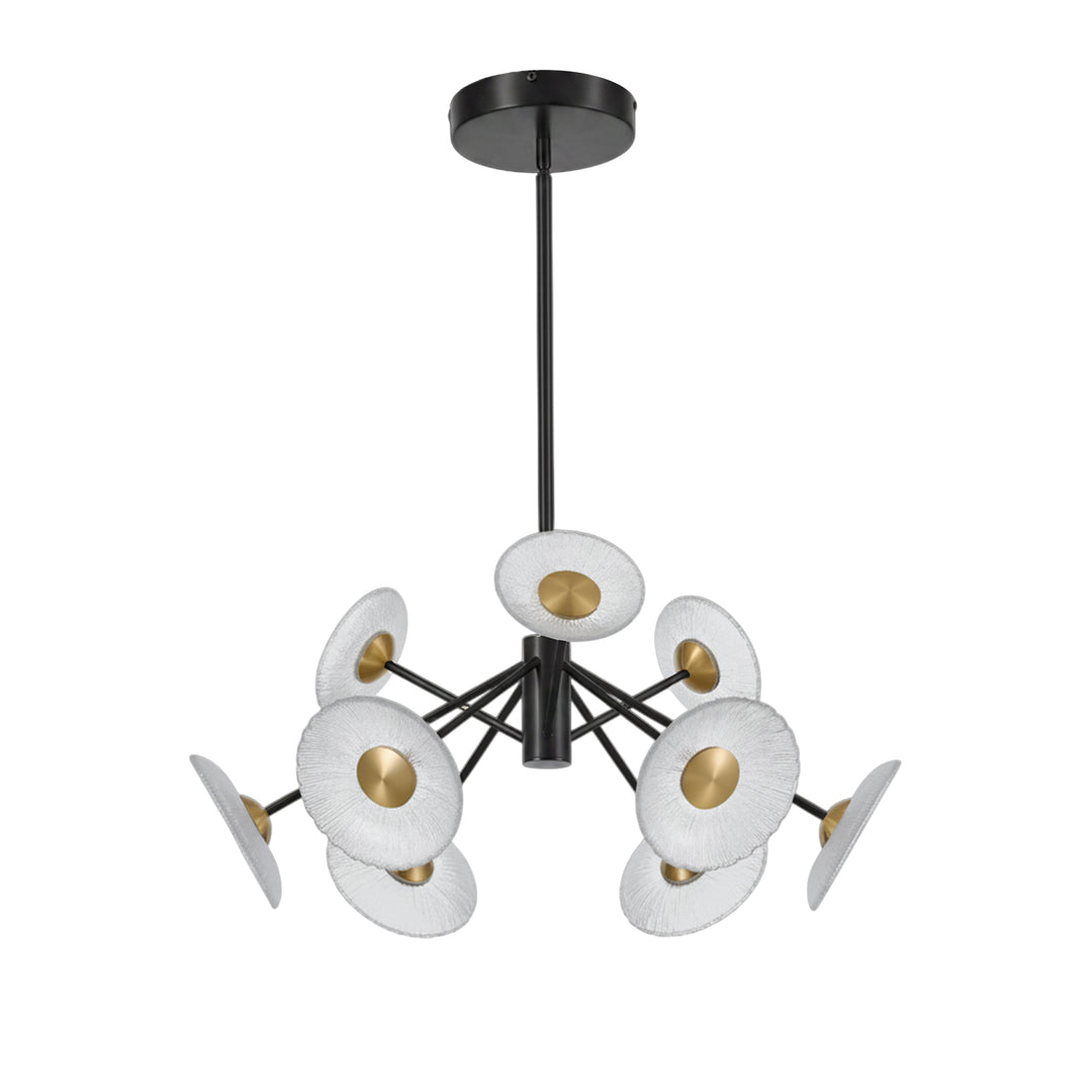 Oriana 72W Chandelier in Matte Black and Aged Brass by Dainolite