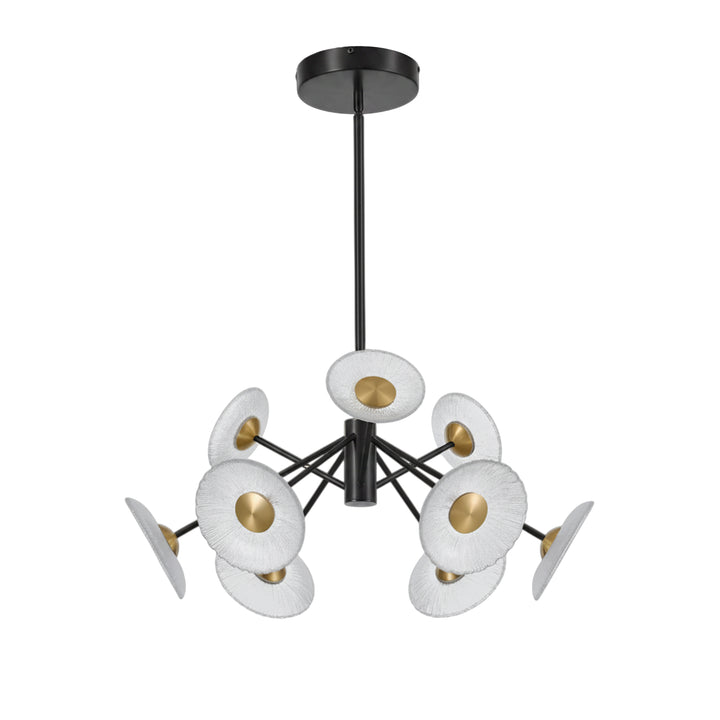 Oriana 72W Chandelier in Matte Black and Aged Brass by Dainolite