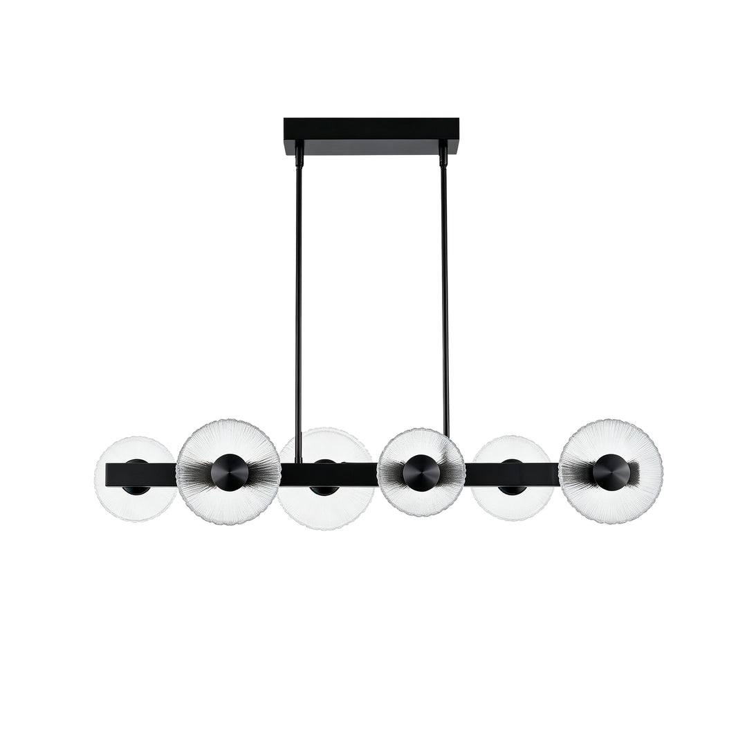 Oriana 48W 5CCT Horizontal Pendant in Matte Black by Dainolite