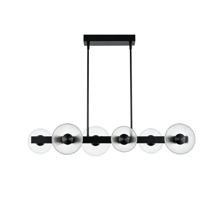 Oriana 48W 5CCT Horizontal Pendant in Matte Black by Dainolite