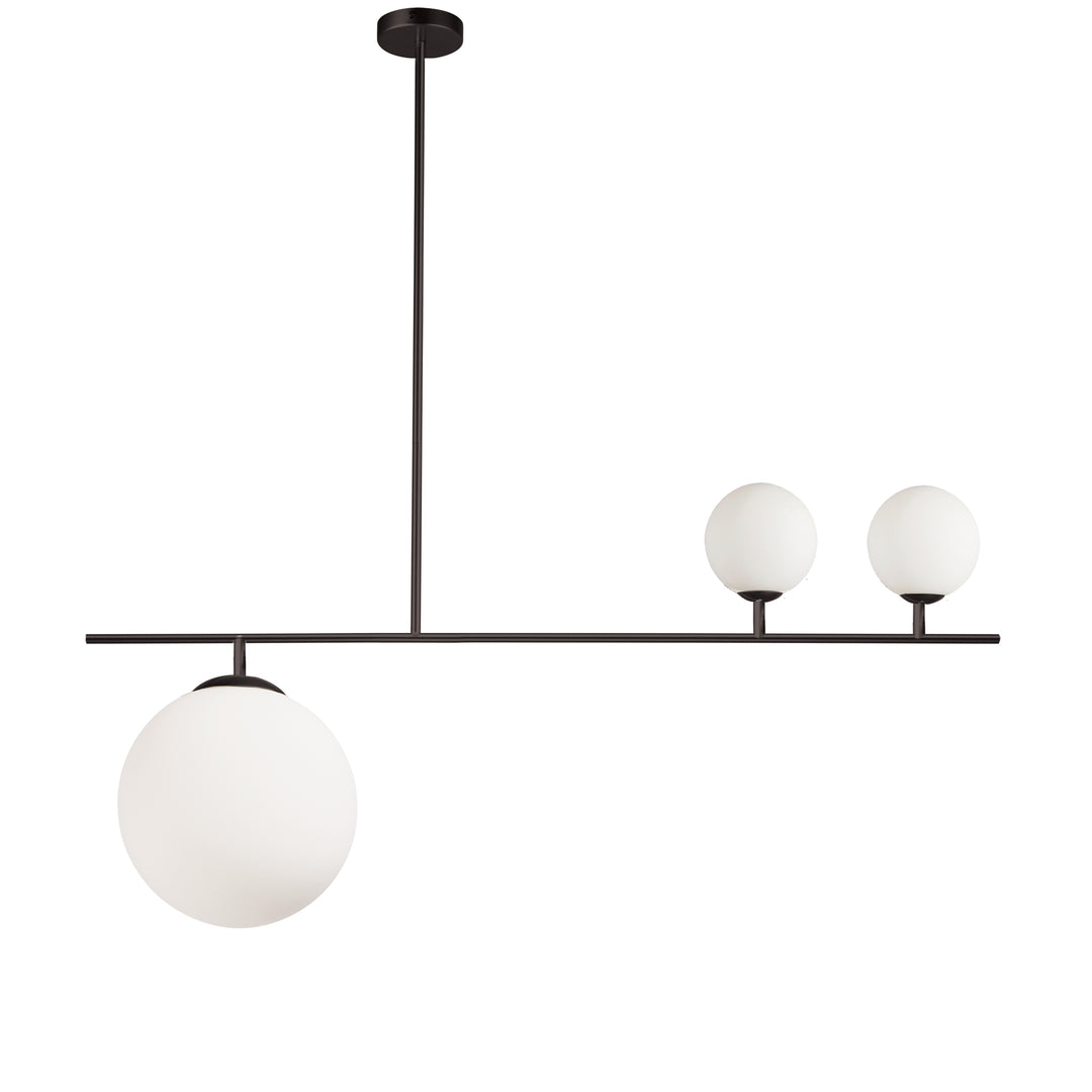 Orion 3 Light Incandescent Pendant in Black by Dainolite