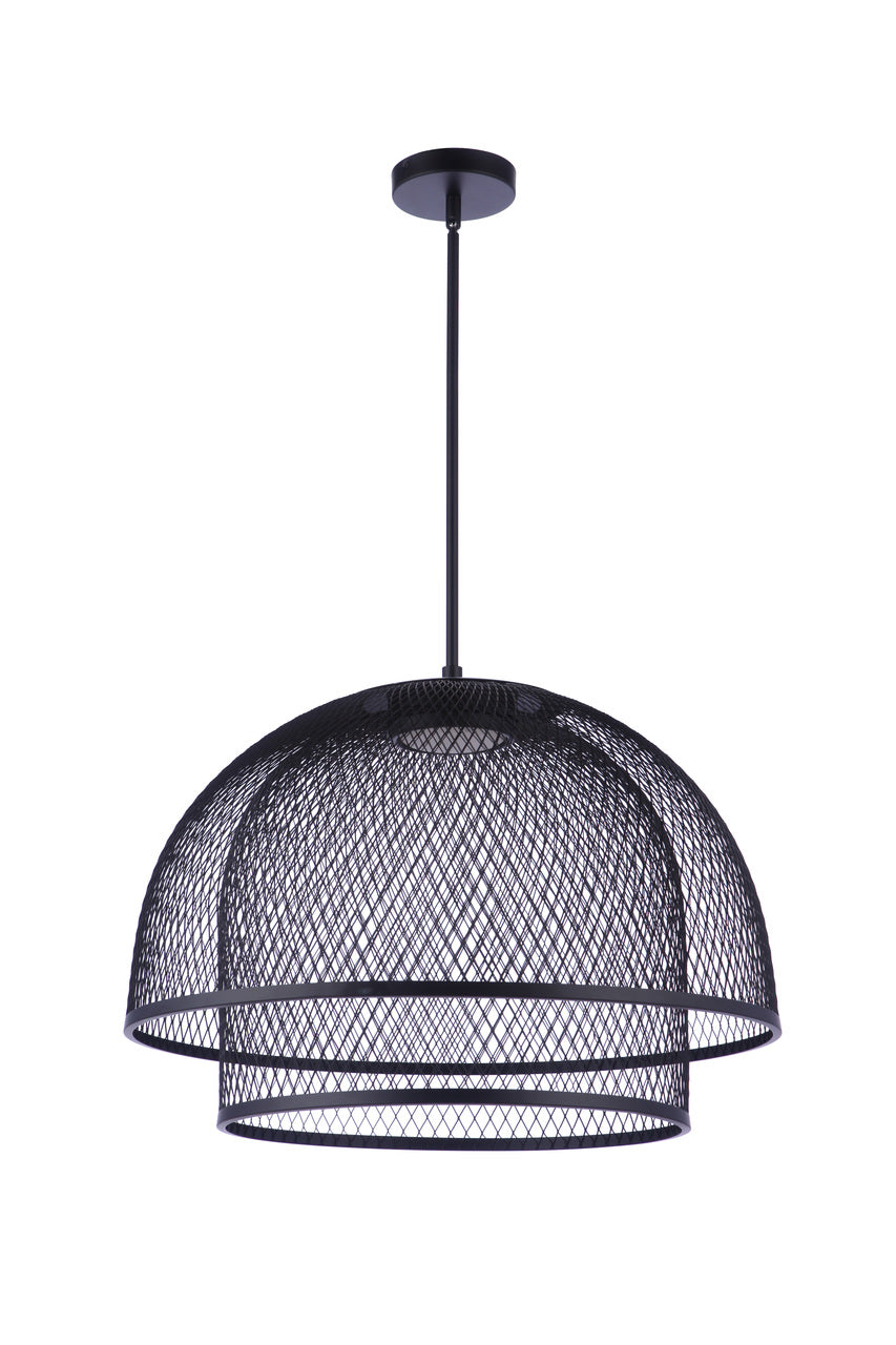 Sculptural Statement LED Pendant with Metal Mesh Double Shades by Craftmade - view 7