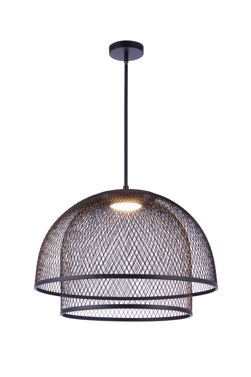 Sculptural Statement LED Pendant with Metal Mesh Double Shades by Craftmade - view 8