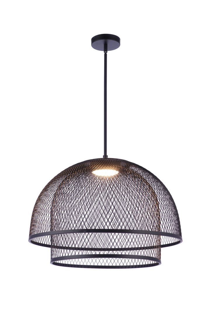 Sculptural Statement LED Pendant with Metal Mesh Double Shades by Craftmade - view 8