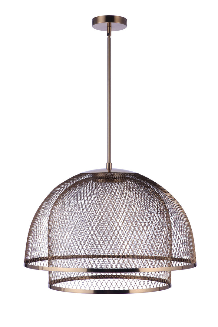 Sculptural Statement LED Pendant with Metal Mesh Double Shades by Craftmade - view 11