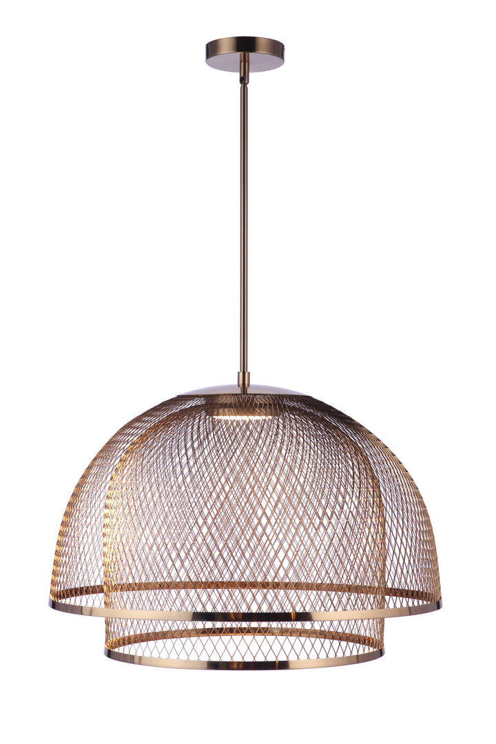 Sculptural Statement LED Pendant with Metal Mesh Double Shades by Craftmade - view 12