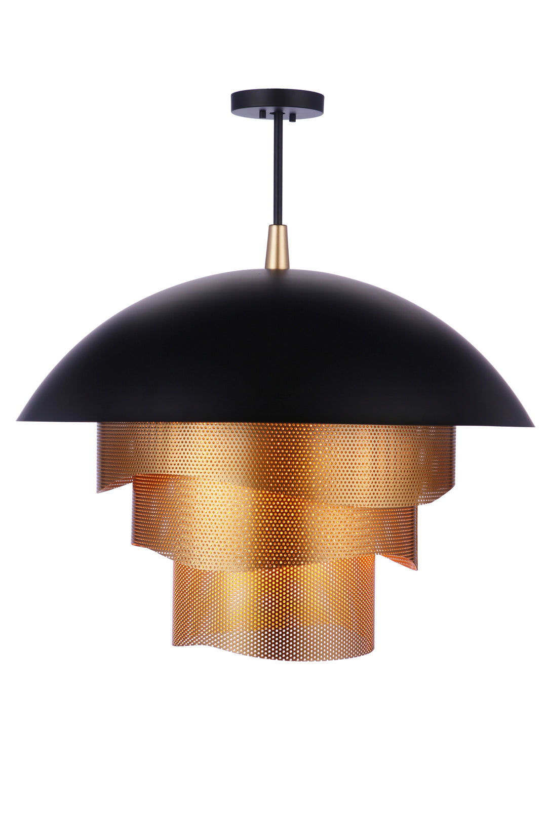 Sculptural Statement LED Dome with Mesh Tiers Pendant by Craftmade - view 10