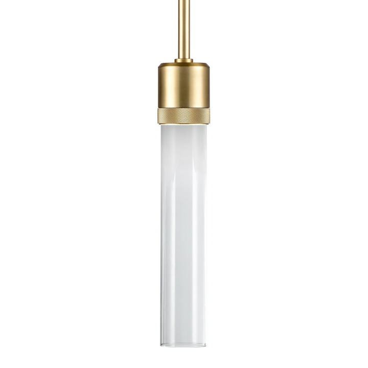 Zigrina Diamond Knurled LED Glass Pendant in Aged Brass by Zeev