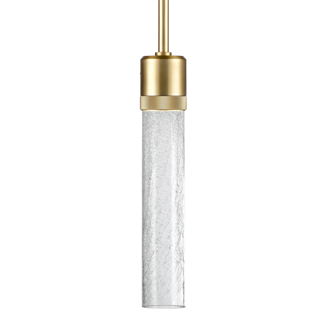 Zigrina Diamond Knurled LED Glass Pendant in Aged Brass by Zeev