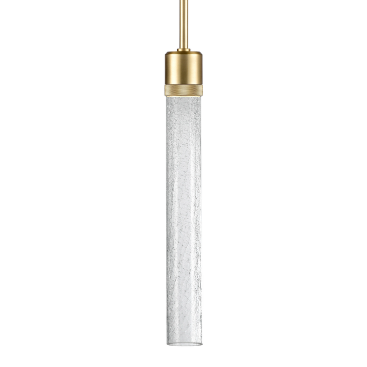 Zigrina Diamond Knurled LED Glass Pendant in Aged Brass by Zeev