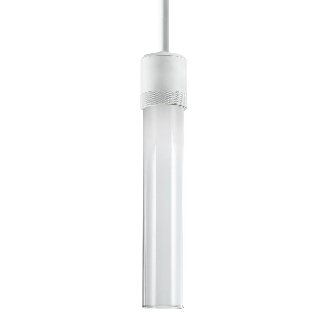 Zigrina Diamond Knurled LED Glass Pendant in Matte White by Zeev
