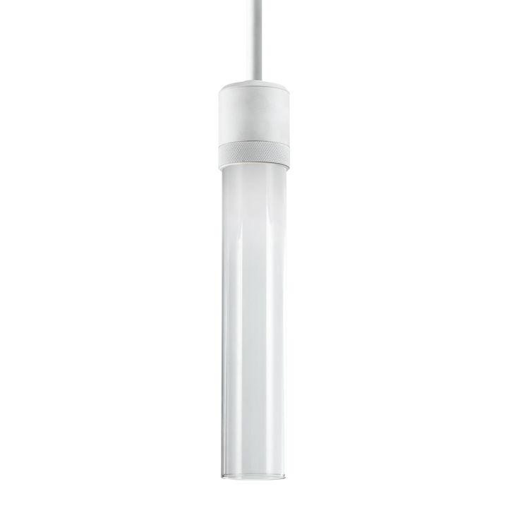 Zigrina Diamond Knurled LED Glass Pendant in Matte White by Zeev
