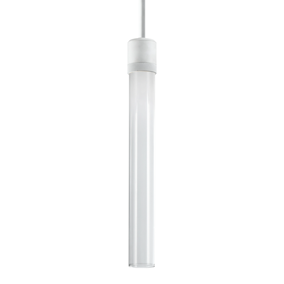 Zigrina Diamond Knurled LED Glass Pendant in Matte White by Zeev