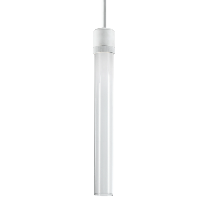 Zigrina Diamond Knurled LED Glass Pendant in Matte White by Zeev