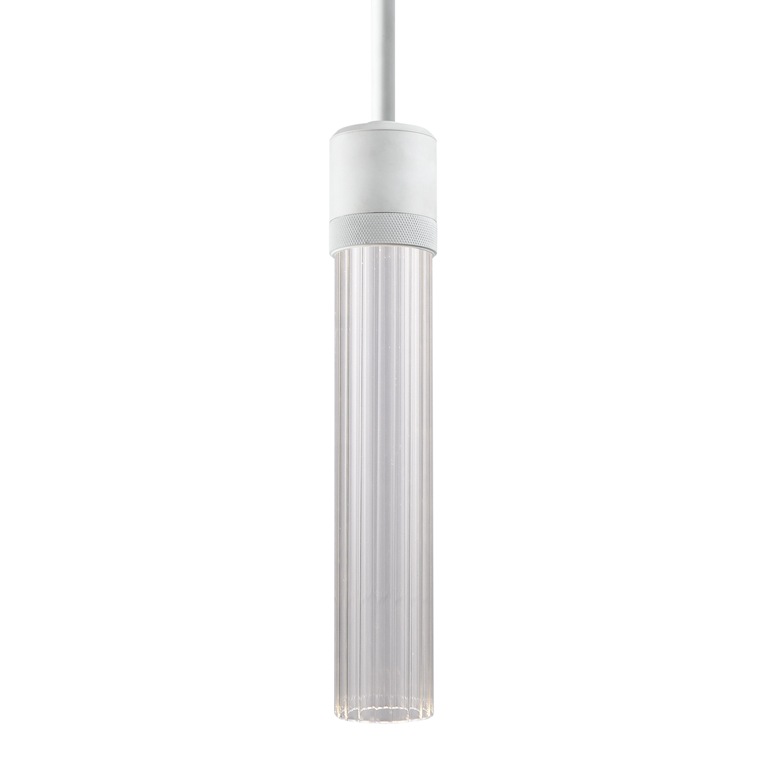 Zigrina Diamond Knurled LED Glass Pendant in Matte White by Zeev