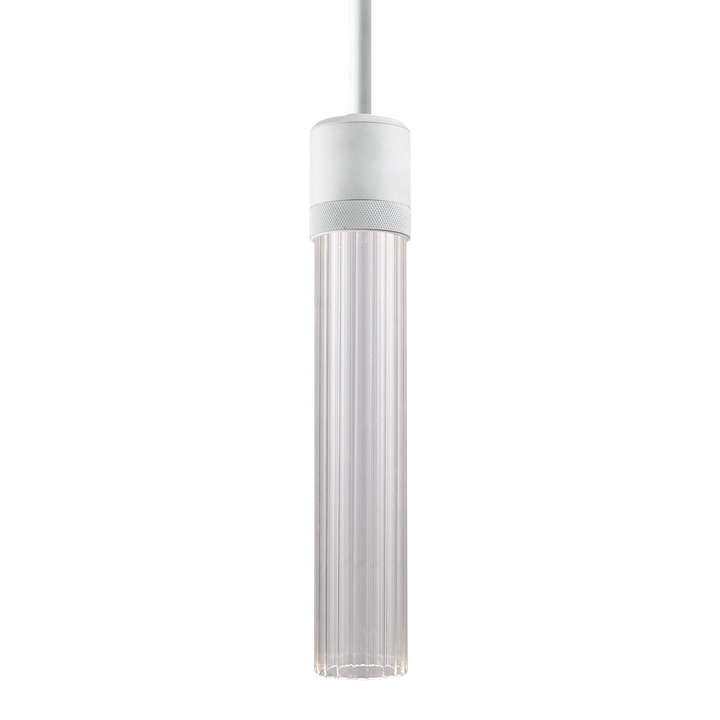 Zigrina Diamond Knurled LED Glass Pendant in Matte White by Zeev