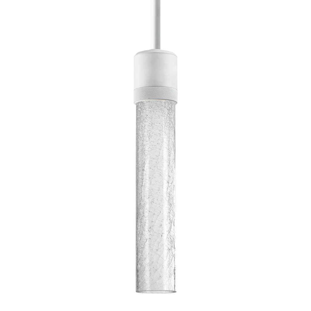 Zigrina Diamond Knurled LED Glass Pendant in Matte White by Zeev