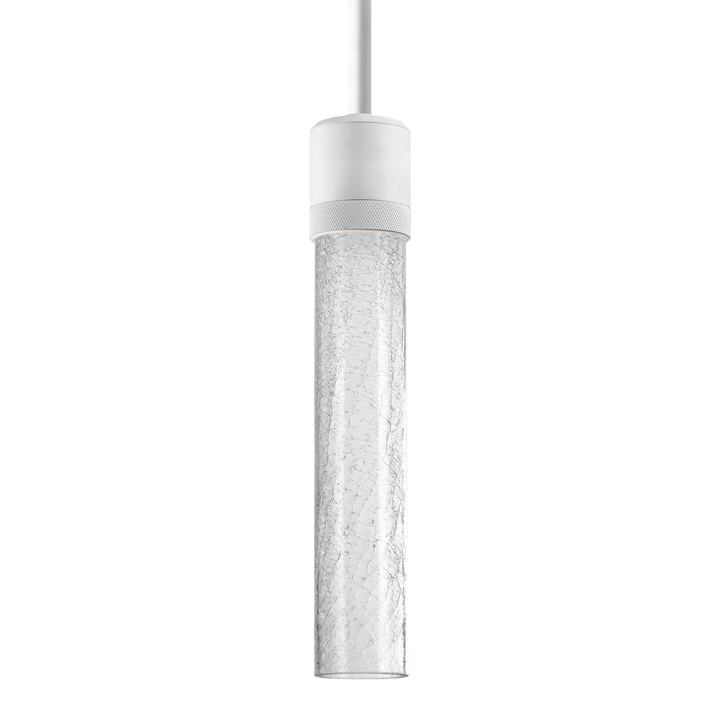 Zigrina Diamond Knurled LED Glass Pendant in Matte White by Zeev