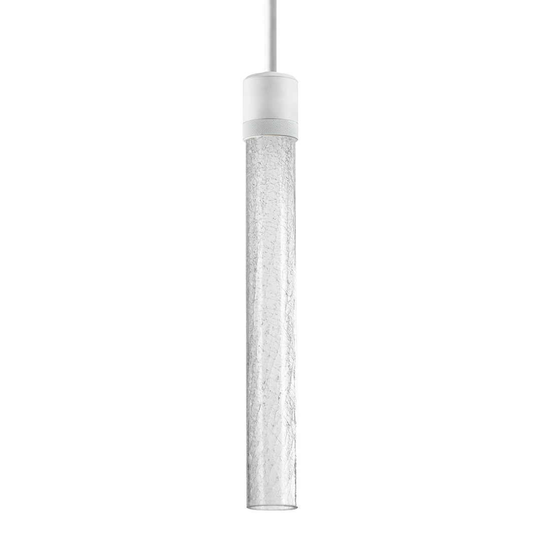 Zigrina Diamond Knurled LED Glass Pendant in Matte White by Zeev