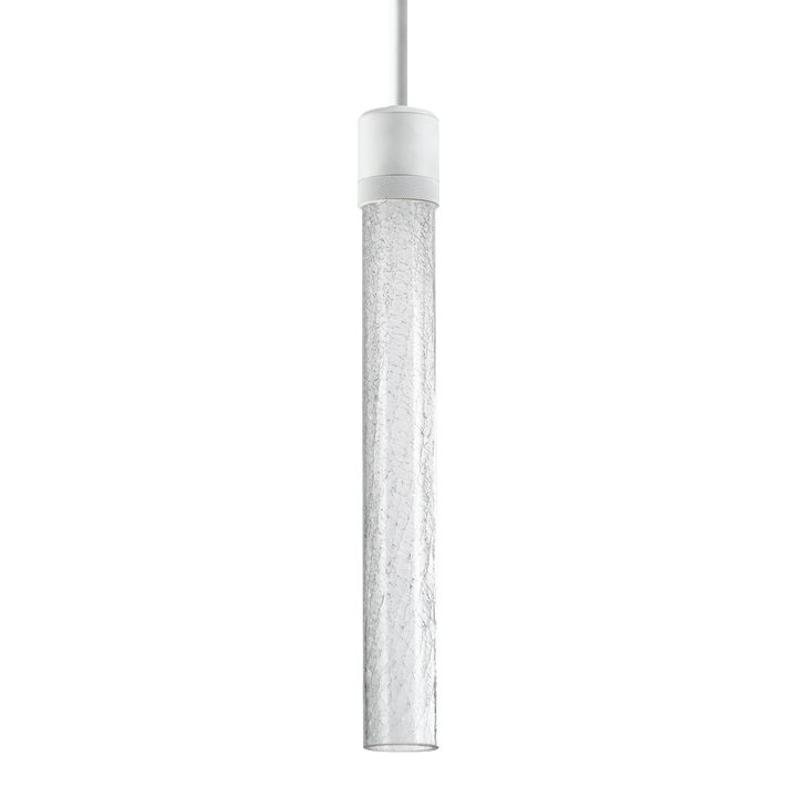 Zigrina Diamond Knurled LED Glass Pendant in Matte White by Zeev