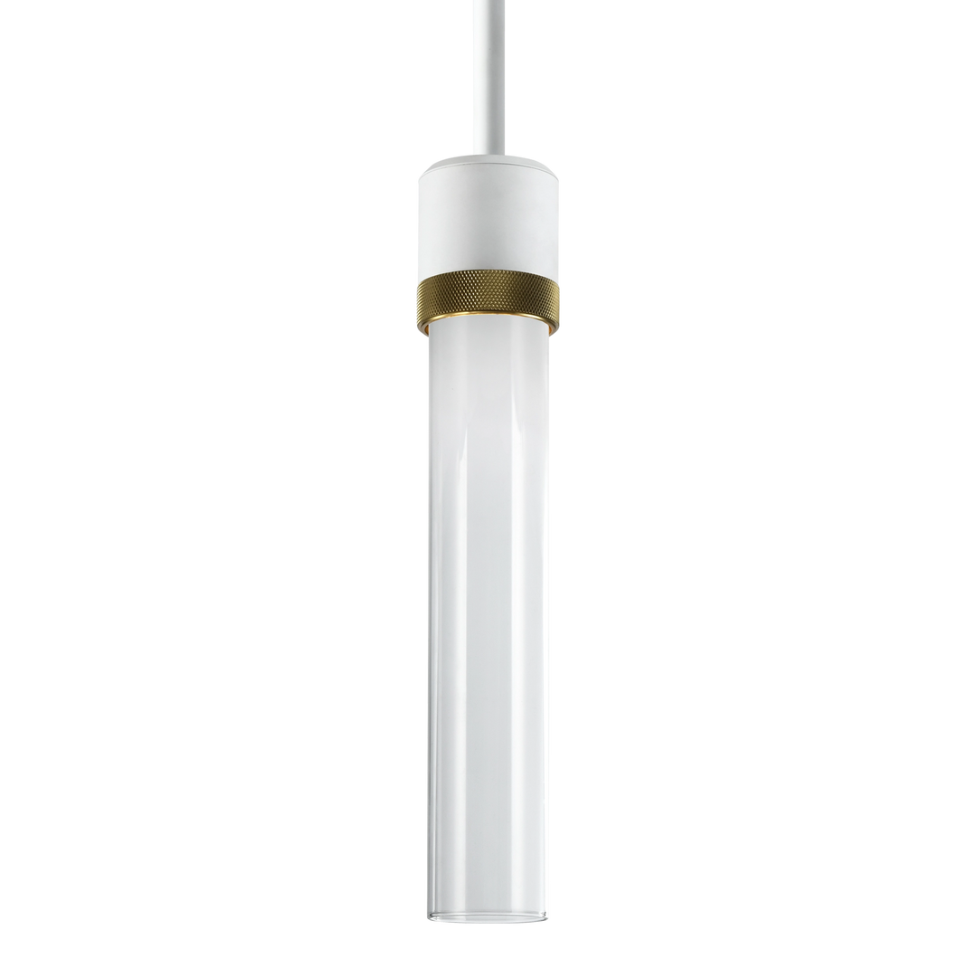 Zigrina Diamond Knurled LED Glass Pendant in Matte White by Zeev