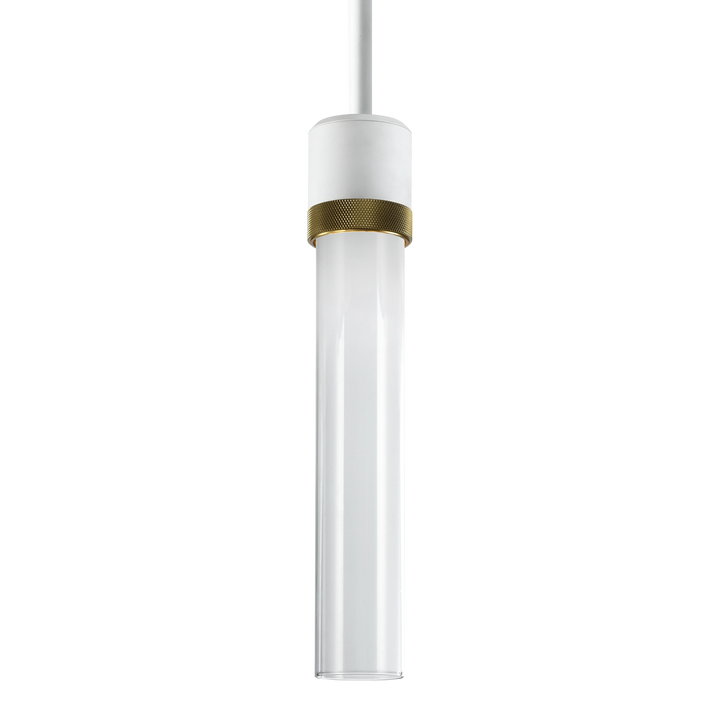 Zigrina Diamond Knurled LED Glass Pendant in Matte White by Zeev