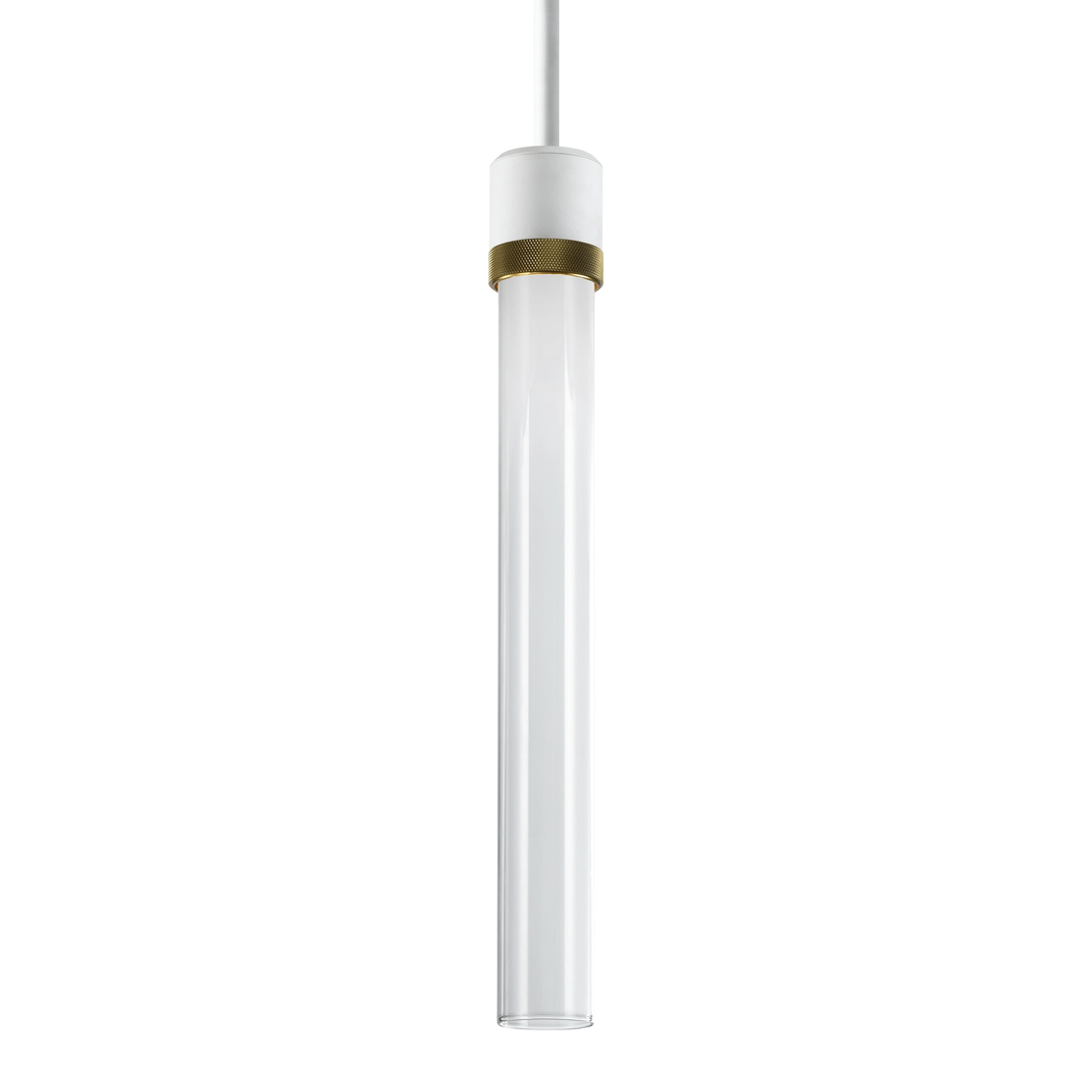 Zigrina Diamond Knurled LED Glass Pendant in Matte White by Zeev