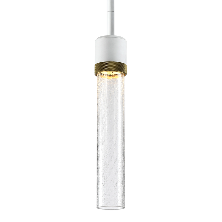 Zigrina Diamond Knurled LED Glass Pendant in Matte White by Zeev