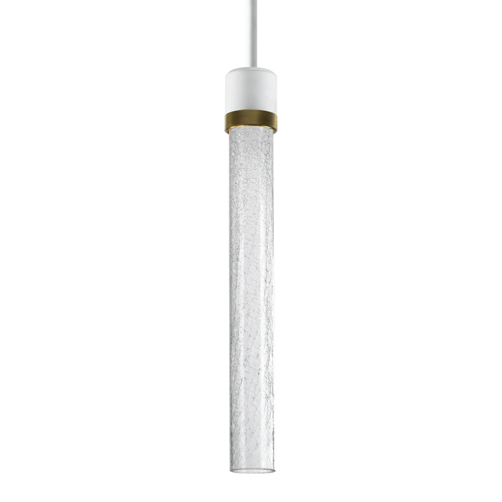 Zigrina Diamond Knurled LED Glass Pendant in Matte White by Zeev