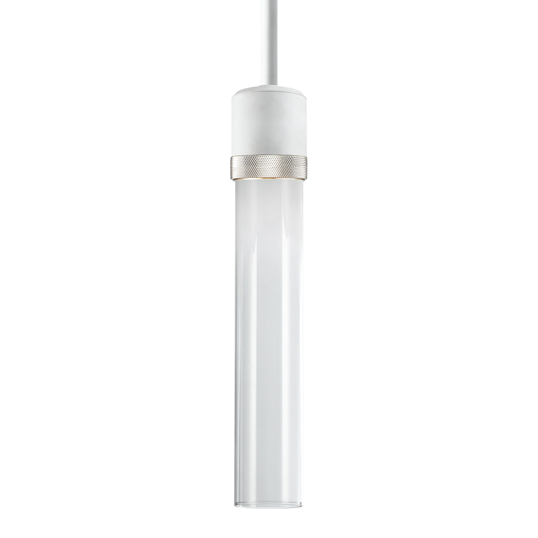 Zigrina Diamond Knurled LED Glass Pendant in Matte White by Zeev