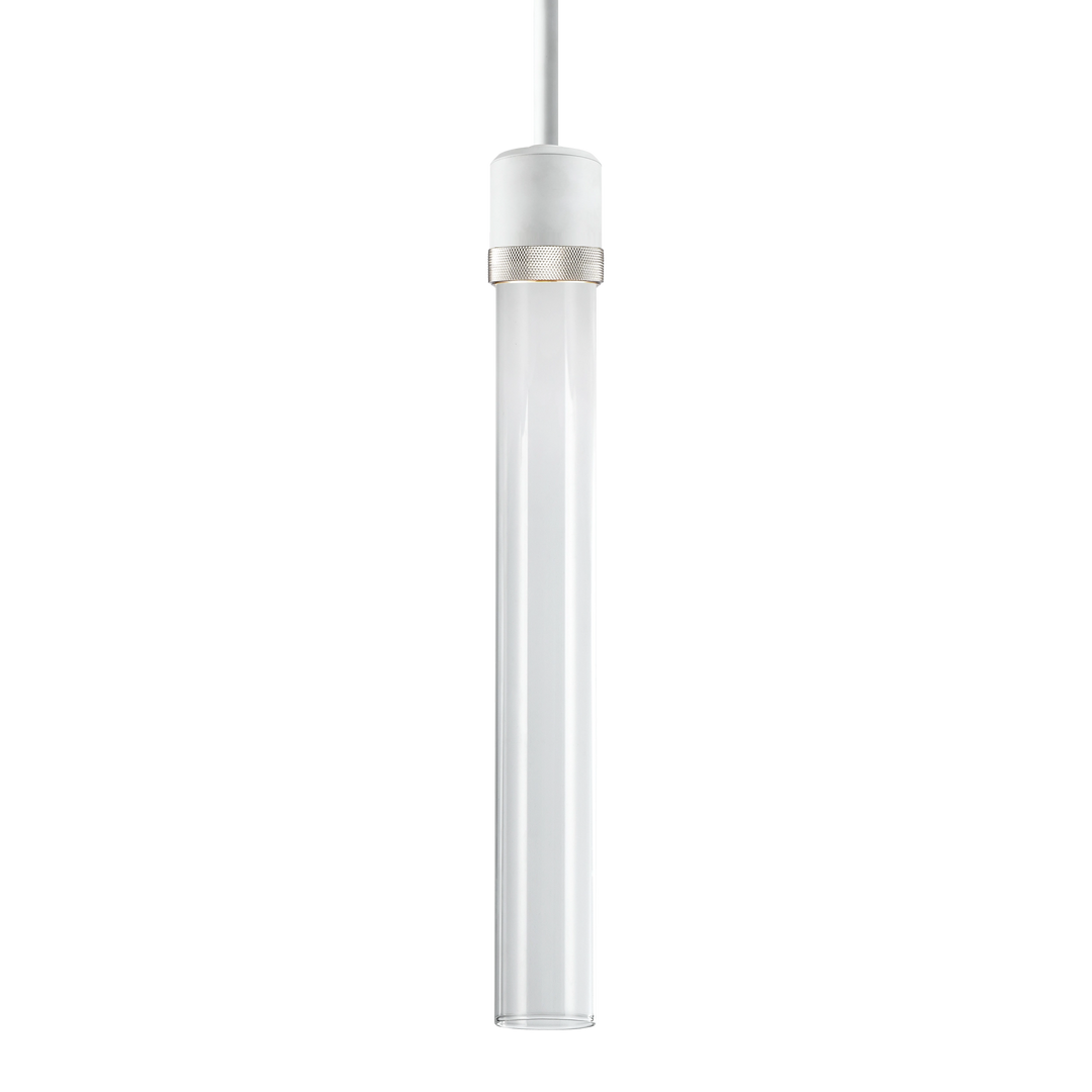 Zigrina Diamond Knurled LED Glass Pendant in Matte White by Zeev